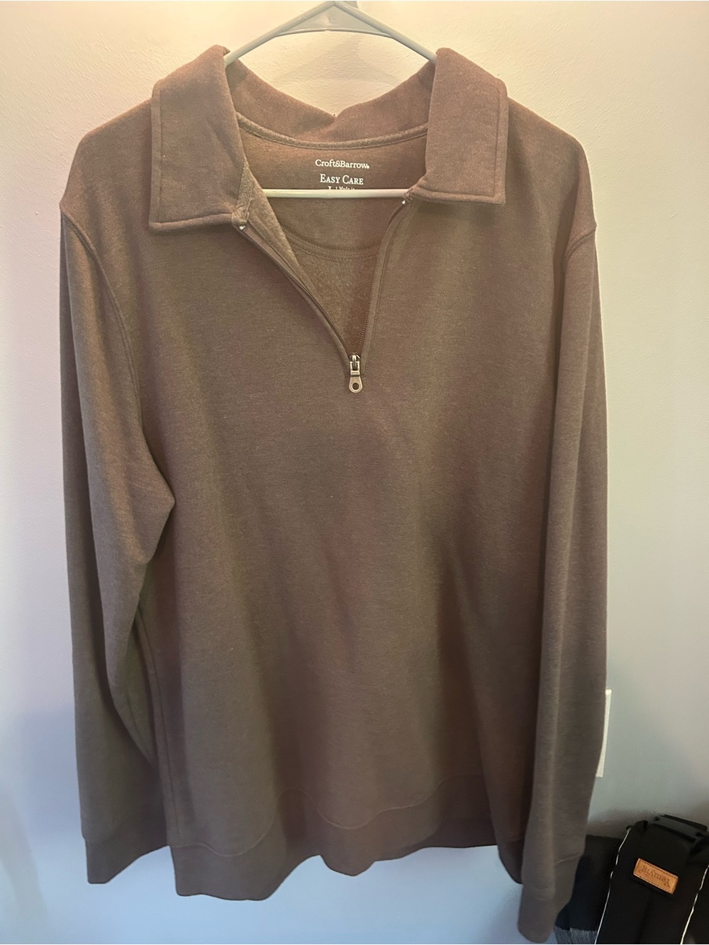 croft & barrow Men's Brown Quarter-Zip Collared Sweater